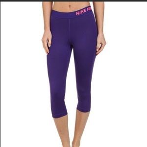 Purple Nike Pro Capri